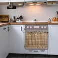 thumbnail image 4 of Handmade Linen Oven Skirt with Ribbon Ties, Premium Kitchen Curtain No Drill Invisible Mounting, Decorative Cabinet Cover for Sink Dishwasher Laundry Room Ruffled Design, 4 of 5