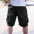 thumbnail image 5 of CONZONE Mens Cargo Shorts Elastic Waist Drawstring Hiking Shorts for Men Solid Color Lightweight Loose Fit Gym Athletic Shorts With Pockets, 5 of 8