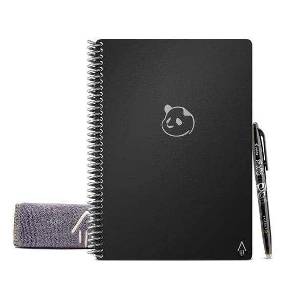 Rocketbook Reusable and Sustainable Smart Spiral Panda Planner, Undated - Blue - Executive Size Eco-friendly Notebook (6"x 8.8") - Daily, Weekly, Monthly Planner Pages wi