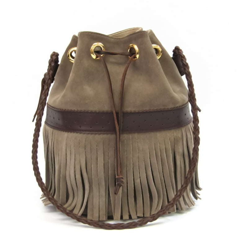 Authenticated Used J&M Davidson Carnival L 81982002 Women's Leather  Shoulder Bag Beige,Dark Brown