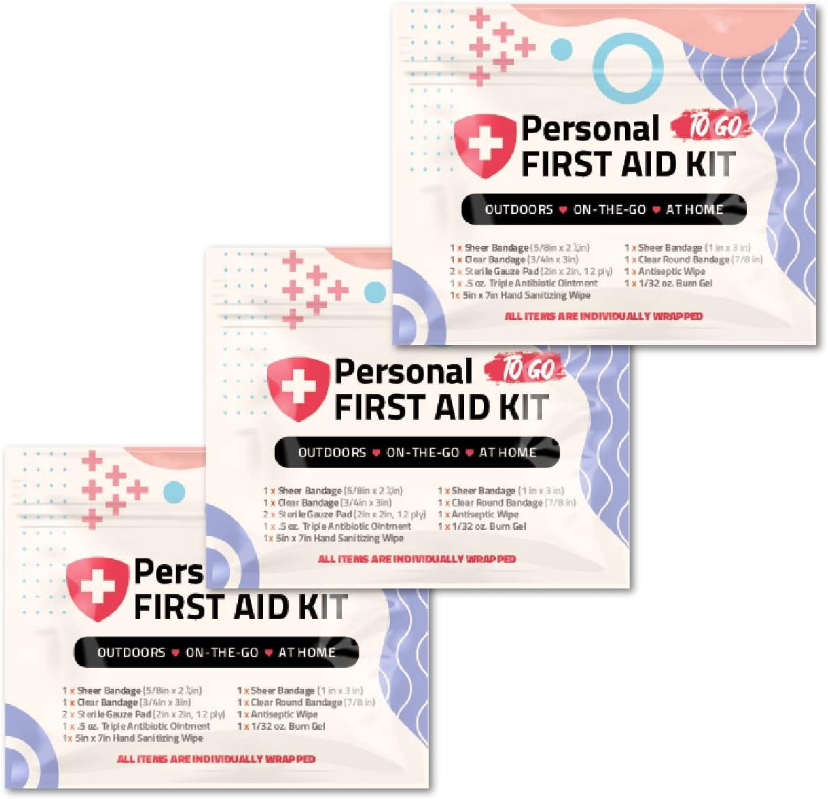 First Aid Emergency Medical Kit Mini and Travel Size - | Great for Kids, Schools, Business, Hiking, Camping | Wound Care Products (Abstract) (50)
