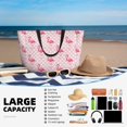 thumbnail image 5 of Pofeuu Cute Flamingo with Heart Print Beach Bag,Waterproof Sandproof Beach Tote Bag, Large Capacity Foldable Beach Bags for Women, 5 of 7