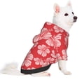 thumbnail image 2 of Xecao Red Hibiscus Flower Pattern Sweatshirts Winter Pet Dog Hoodie Puppy Coat Dog Sweaters Dog Clothes with Hat Dog Clothes Costume Outfit,Small Pets Wear-Small, 2 of 7