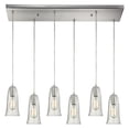 thumbnail image 2 of Elk Lighting Hammered Glass 6 Light Pendant in Satin Nickel, 2 of 2