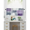 thumbnail image 5 of Valances for Windows Grey Purple Rod Pocket Cafe Window Treatments Valance Curtains for Kitchen Bathroom Laundry Basement Windows 54"x18", 5 of 9