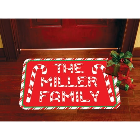 Personalized Candy Cane Doormat