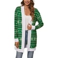 thumbnail image 1 of Cardigan de Noël à Col Ouvert pour Femmes, Manches Longues, Tricoté, P-2TG, 1 of 11