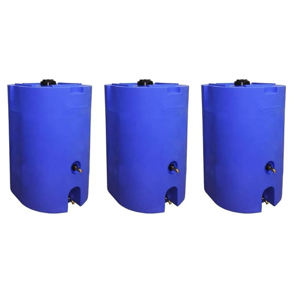WaterPrepared 160 Gal Stackable Design Utility Water Tank with Cap (3 Pack)