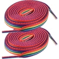 thumbnail image 1 of MasteelfCA 2 Pairs Sneaker Shoelaces Polyester Shoe Straps Bright Rainbow Shoes Straps, 1 of 8