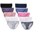 thumbnail image 2 of Hanes Women`s 10-Pack Cotton Bikini, 7, Assorted, 2 of 2