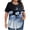 #0121-Navy, variant on Womens Plus Size Tops Short Ruffle Sleeve Shirts Crewneck Pleated Fashion Print Blouses Dressy Casual Fashion Loose Top