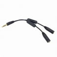 thumbnail image 2 of FVH Black 3.5mm Stereo Male to Double 3.5mm Female Audio Headphone Y Splitter Cable with Volume Switch, 2 of 7