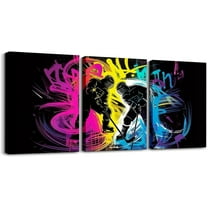 Hieng Kids Ice Hockey Canvas WallGraffiti Styles Hockey Office Wall Artwork Posters Winter Sports Game Pictures Bathroom Bedroom Dinning Room Hockey Wall Painting
