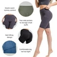 thumbnail image 5 of YUSHOW 3 Pack Women's High Waist Yoga Shorts with Pockets Tummy Control Workout Bike Shorts Size L, 5 of 7