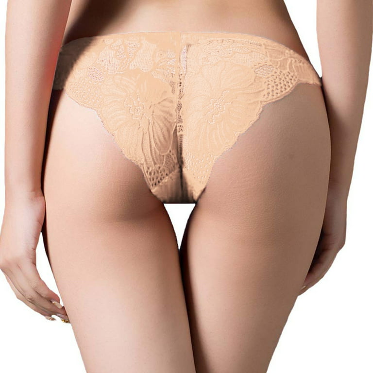 Rovga Panties For Women Female Lace Panty Beige T Back Briefs 1 Pcs 