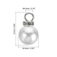 thumbnail image 2 of Unique Bargains Pendentifs Perles Factices 14 mm, Lot de 100 Perles Rondes Imitation Perle avec Strass, Argent Blanc, 2 of 6