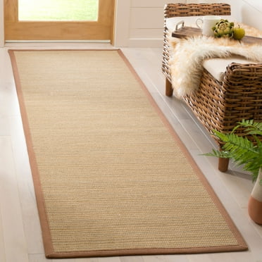 SAFAVIEH Natural Fiber Urban Striped Sisal Runner Rug, Multi/Light Brown, 2'6" x 8'