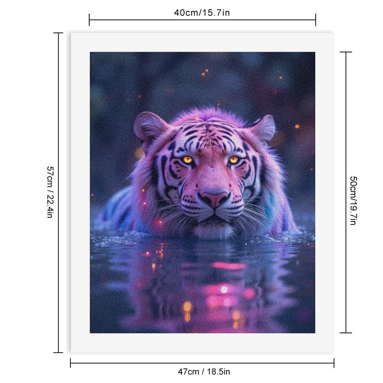 Paint by Numbers Kit for Adults, Majestic Tiger Vibrant Colors Water Paint by Numbers, Easy Paint by Numbers Kit for Adults Beginner, DIY Adult Paint by Number Kits on Canvas, Home Decor
