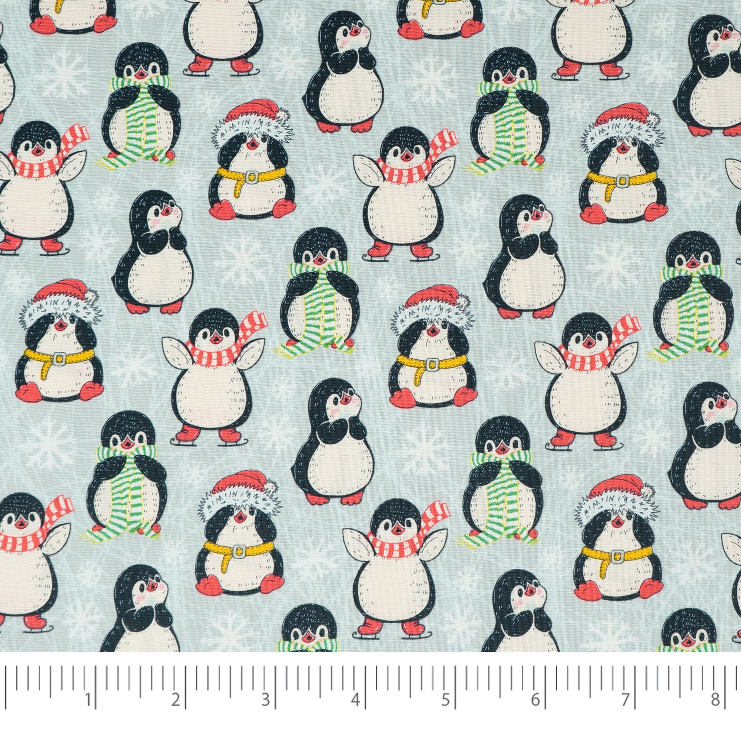 Singer Cotton Print Fabric, 100% Cotton, 1 Yard Precut, Penguins