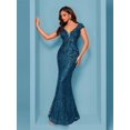 thumbnail image 3 of Lucyinlove elegante vestido de noche champán para mujer largo 2025 sirena de lujo Formal lentejuelas graduación boda fiesta cóctel vestidos, 3 of 5