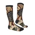 thumbnail image 3 of Picia Women Crew Soft Moisture-wicking Socks USA Sunflower Flag Pattern Design Cotton Socks, One Size fit All, 3 of 9