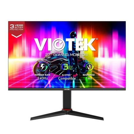 Restored VIOTEK 27 inch 240Hz Full-HD 1080p 1ms Gaming Monitor G-Sync & FreeSync Ready GFT27CXB2 (Refurbished)