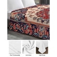 thumbnail image 6 of Red Navy Blue Boho Queen Size Flat Sheet, Wrinkleproof & Fadeproof Cooling Flat Bed Sheet Only, Vintage Ethnic Geometric Breathable Soft Bedding Top Sheets 90 x 102 Inches, 6 of 8