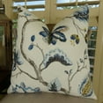 thumbnail image 1 of Thomas Collection Navy Blue Yellow White Floral Embroidered Sofa Pillow - 11181, 1 of 5
