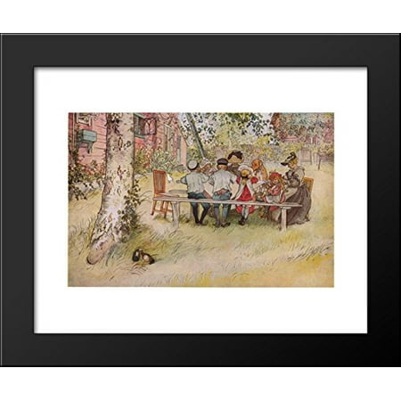 breakfast under the big birch 20x24 framed art print by carl larsson