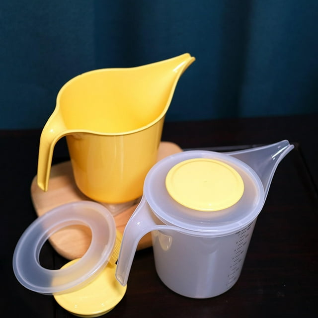 Pichet Doseur en Verre et Bouteille Gobelet Verseur avec Couvercle Gobelet Doseur de Mélange pour Cuisine Pâtisserie Aménagement Paysager Arrosage Transparent