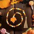 thumbnail image 5 of nvzhuang Fall Wooden Bead Garland with Tassel and Maple Leaf Pumpkin Tag, Thanksgiving Tiered Tray Decor Hanging Ornaments, 5 of 9