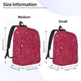 thumbnail image 2 of Disketp Red Glitter print Canvas Backpack Lightweight Travel Daypack Student Rucksack Laptop Backpack-Small, 2 of 5