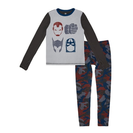 Avengers Thermal Underwear Poly Spandex Top and Pant Set, (Big Boys & Little Boys)