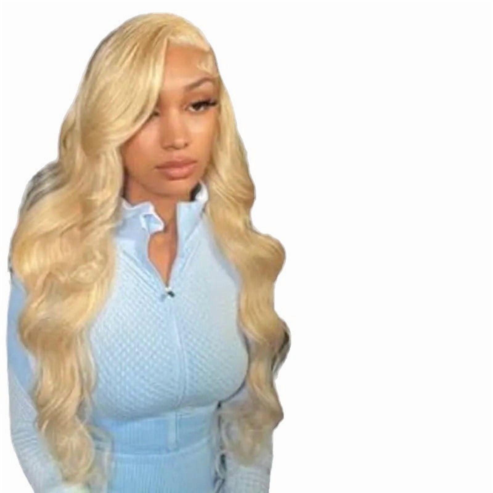 Blonde long hair body front lace wigs human hair wigs