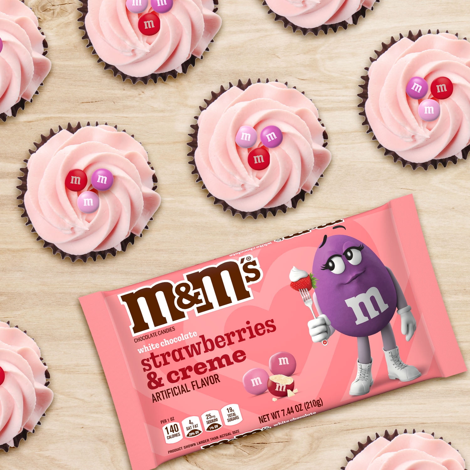 M&M's White Chocolate Strawberries & Cream Valentines Day Candy Mix - 7.44 oz Bag