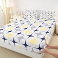 thumbnail image 3 of Manfei Colorful Stars Queen Sheet Sets 4 Pieces, Modern Geometric Art Flat Sheet, Abstract Gray Yellow Queen Fitted Sheet, Microfiber Bedroom Decor, 3 of 7