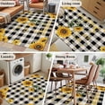 thumbnail image 5 of 3'x5' Area Rugs, Sunflower Checked Indoor Outdoor Area Rug for Living Room Bedroom, Vintage Garden Floral Bees Farmhouse Washable Bathroom Rugs Kitchen Floor Carpet Mats Home Decor Aesthetic, 5 of 8