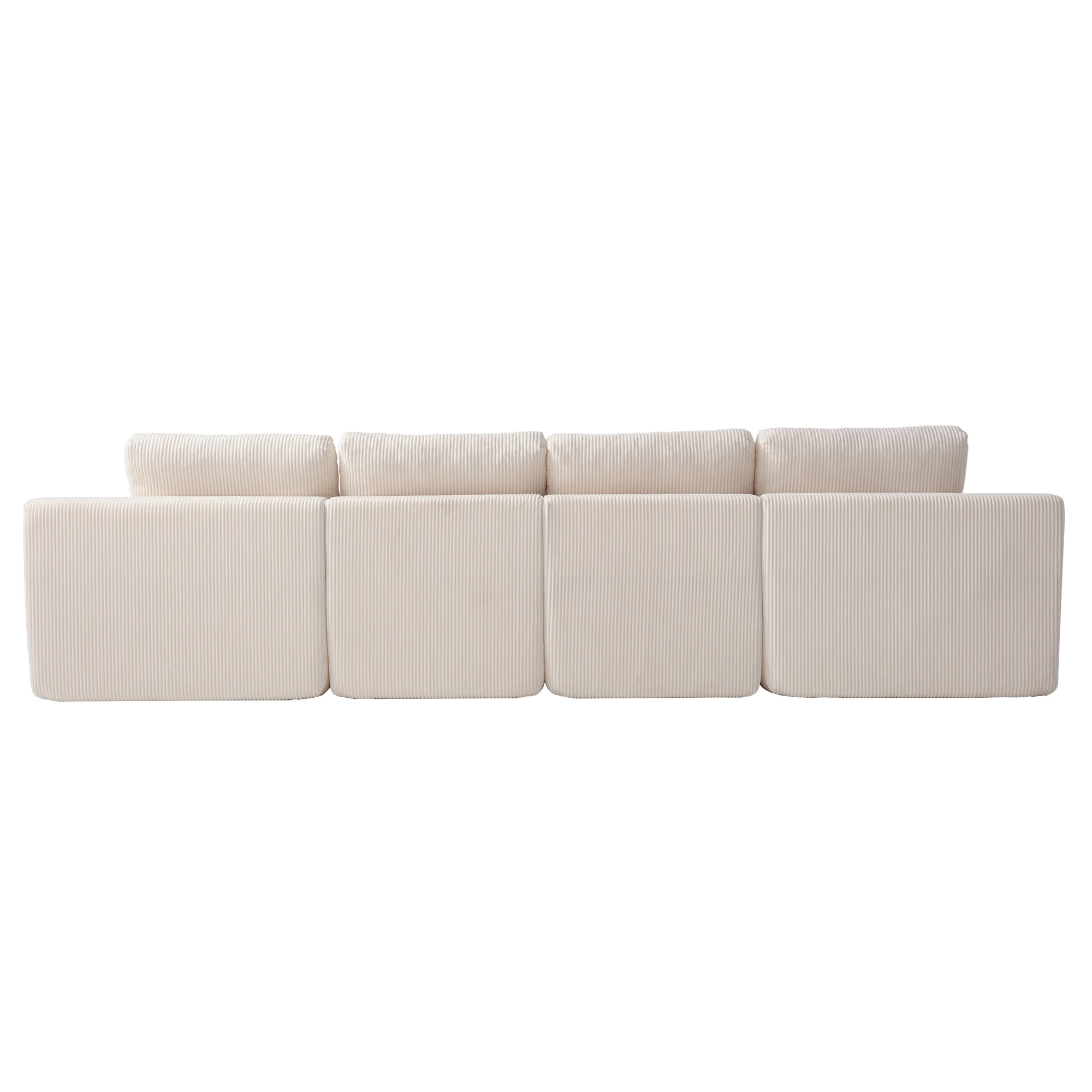 130" U-Shaped Boneless Modular Sectional Sofa with Chaise, 6 Pillows and Cup Holders