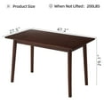 thumbnail image 2 of Newboti Furniture 47-Inch Dining Table Walnut Color Solid Wood Kitchen Table Dining Table Suitable For Small Space Kitchenette Table Modern Home Furniture 05437, 2 of 10