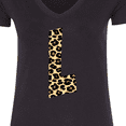thumbnail image 4 of Inktastic Leopard Print Letter L Women's V-Neck T-Shirt, 4 of 5