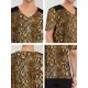 thumbnail image 5 of Camiseta de hombre con estampado de leopardo Inspire Chic, cuello en V, mangas cortas, patrón de serpiente, 5 of 5