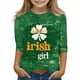 thumbnail image 1 of Blusas y camisas de manga larga y cuello redondo para niños, tallas medianas y grandes, informales, con estampado de San Patricio, mangas a ochos y cuello redondo, camisetas para niños., 1 of 5