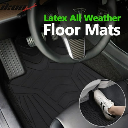 Weather Floor Mats >> Fits 17 19 Tesla Model 3 Latex All Weather Floor Mat Carpet Black Weather Floor Mats >> Fits 17 19 Tesla Model 3 Latex All Weather Floor Mat Carpet Black