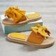 thumbnail image 1 of Sandalias planas abiertas Slotas de nudo de la proa Sandalias al aire libre Boho (36) Amarillo, 1 of 8