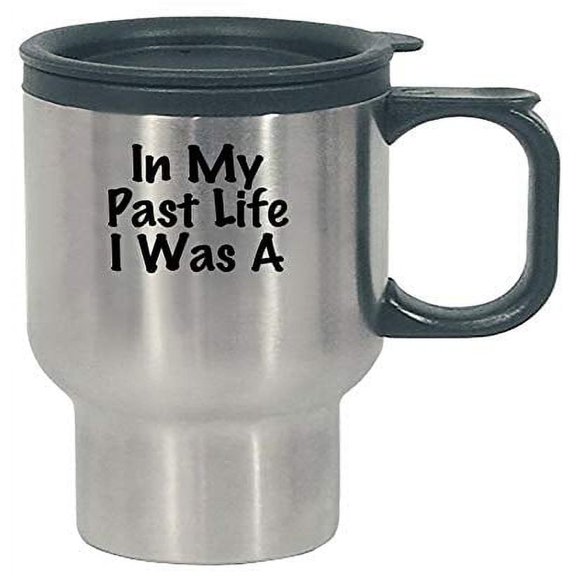 Past Life Leopard Travel Mug - Fun Cat Gift, Stainless Steel - 16 oz