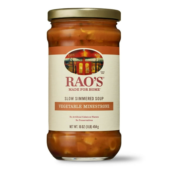 Rao's Made for Home Minestrone Soup, Ready to Eat Chunky Vegetable Soup, No Preservatives, 16 oz (Pack of 2)