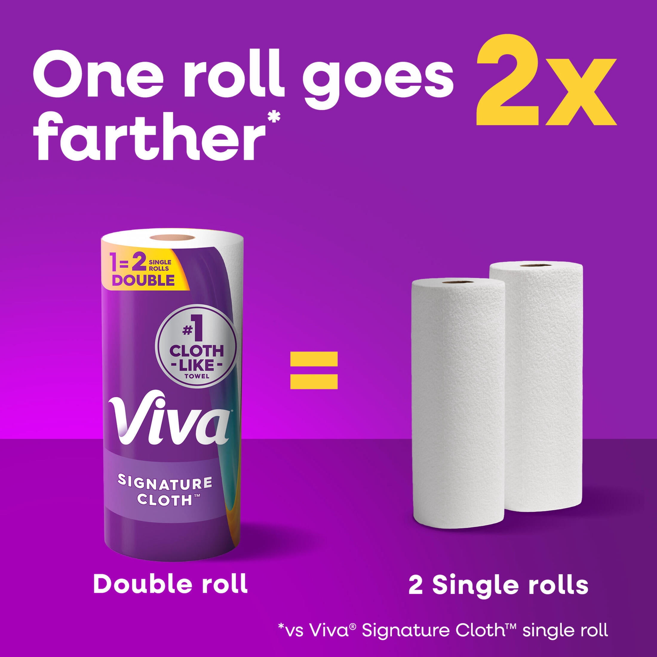 Viva Signature Cloth Paper Towels, 6 Double Rolls, 86 Sheets per Roll
