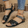 thumbnail image 2 of Admvng Summer Sandals for Women 2025 Flat Sandals Slip On Summer Gladiator Open Toe Solid Color Shoes 36-43, 2 of 9