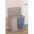 thumbnail image 5 of BirdRock Home Bamboo & Canvas Hamper with Cut Out Handles - Grey, 5 of 9