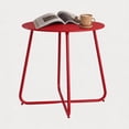 thumbnail image 6 of Decksplore Metal Outdoor Patio Side Table, Round Weather Resistant End Table, Dark Red, 6 of 6